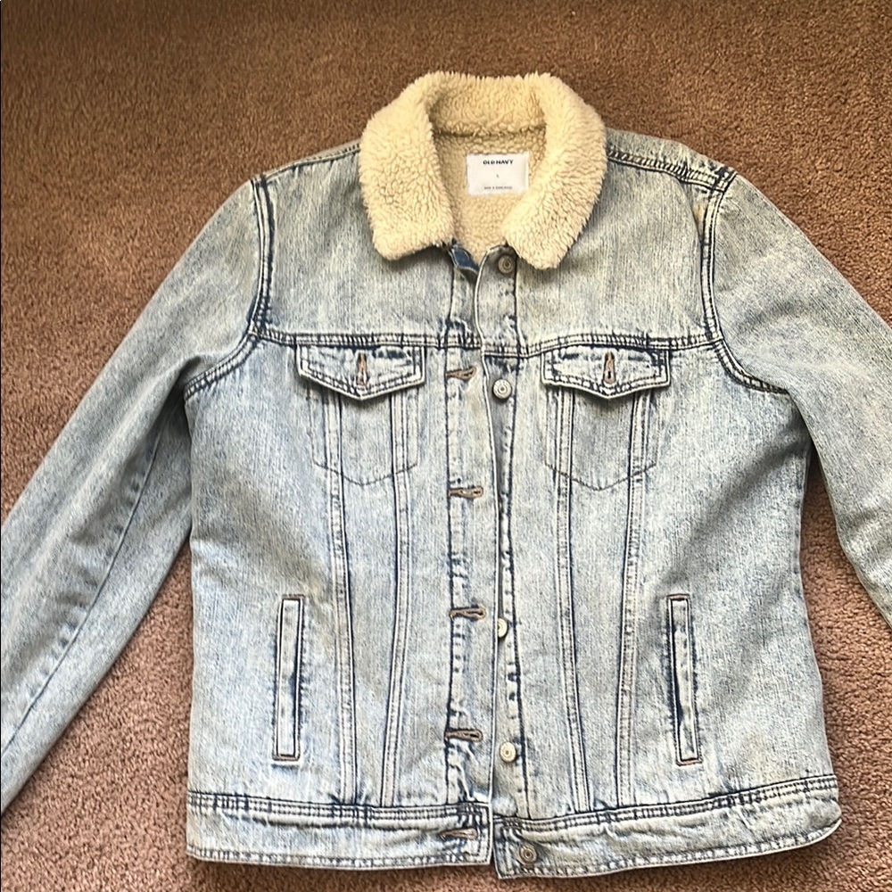 Denim Sherpa-Lined Jacket